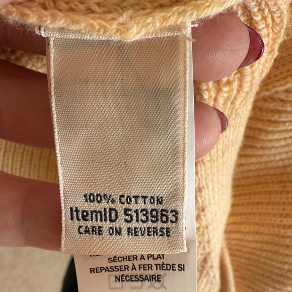 LL Bean Women’s Peach 100% Cotton Cardigan Sweater Medium - Picture 4 of 4